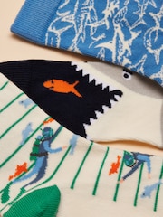 Joules Eat Feet Multi Navy Pack of Five Socks - Image 2 of 3