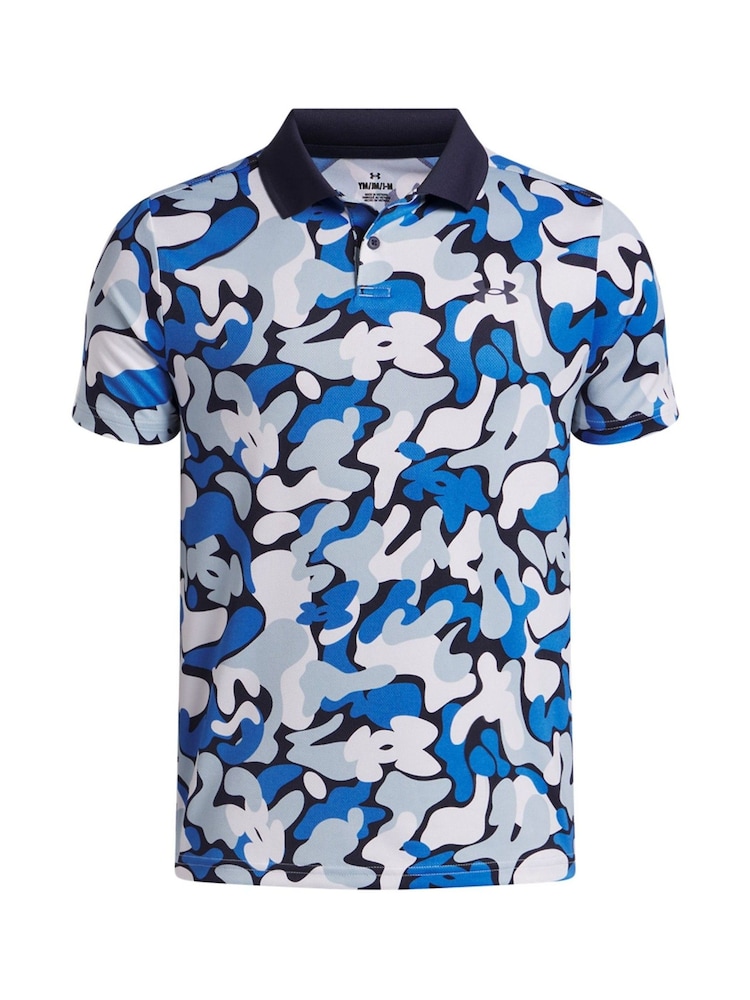 Under Armour Navy Matchplay Printed Polo Shirt - Image 1 of 2