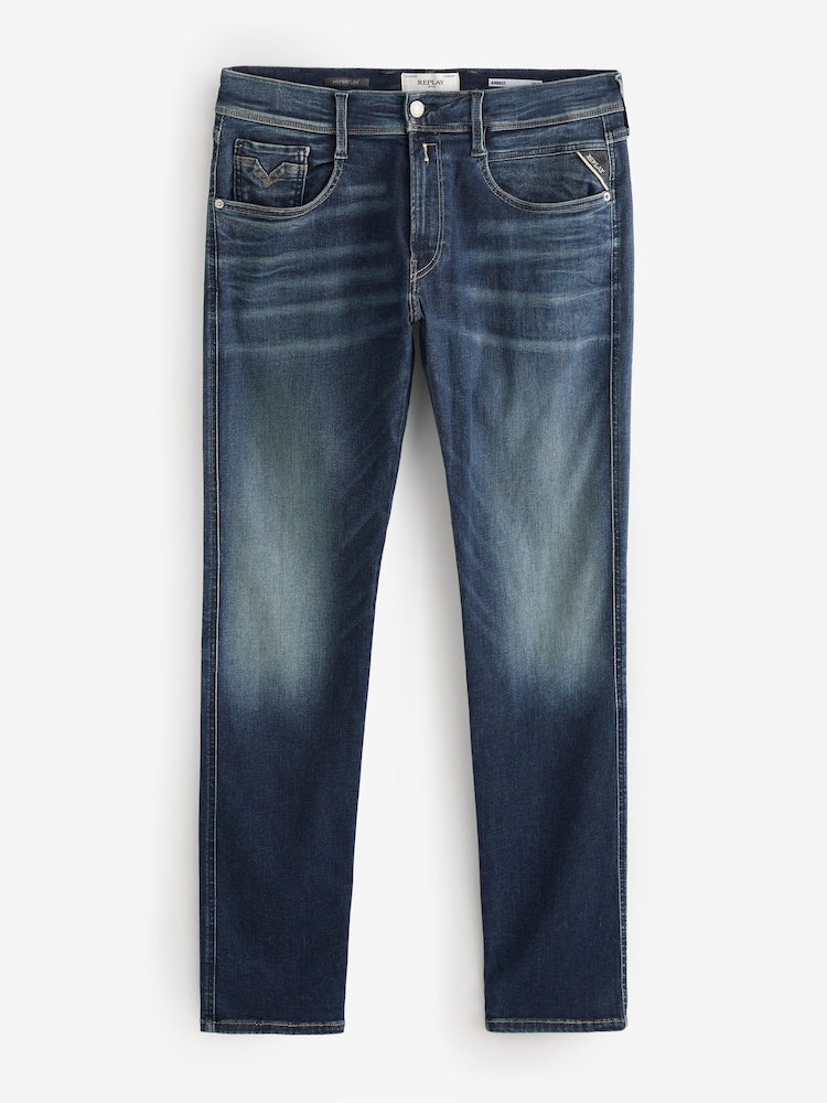Denim azul oscuro con efecto empolvado - Vaqueros de corte slim Anbass Hyperflex de Replay - Imagen 6 de 6 Denim azul oscuro con efecto empolvado - Vaqueros de corte slim Anbass Hyperflex de Replay - Imagen 6 de 6