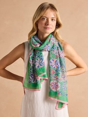 Joules Abberton Green Lightweight Scarf - Image 1 of 7