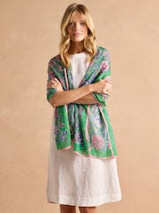 Joules Abberton Green Lightweight Scarf - Image 3 of 7
