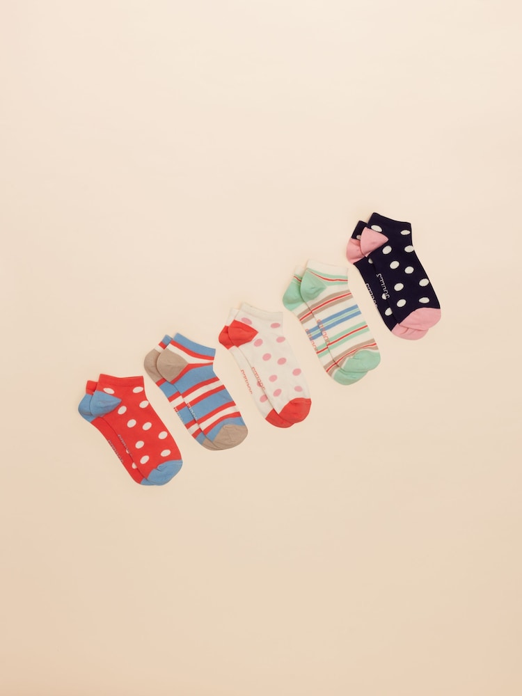 Joules Rilla Multi 5 Pack Trainer Socks - Image 1 of 3