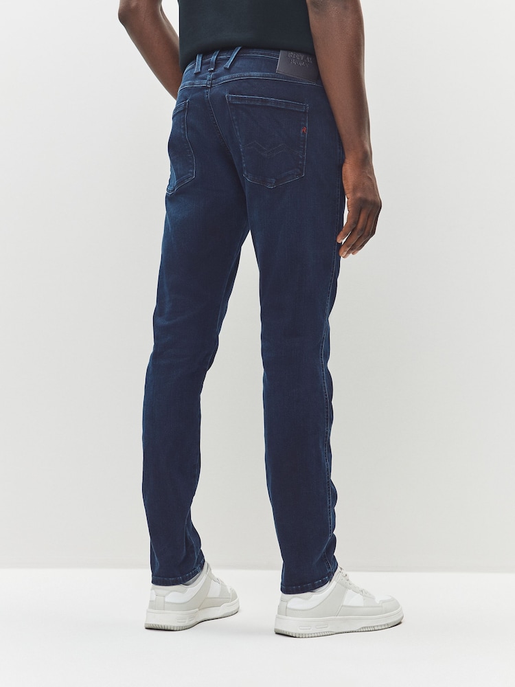 Replay Denim Dark Wash Eco Plus Slim Fit Anbass Hyperflex Jeans - Image 2 of 5 Replay Denim Dark Wash Eco Plus Slim Fit Anbass Hyperflex Jeans - Image 2 of 5