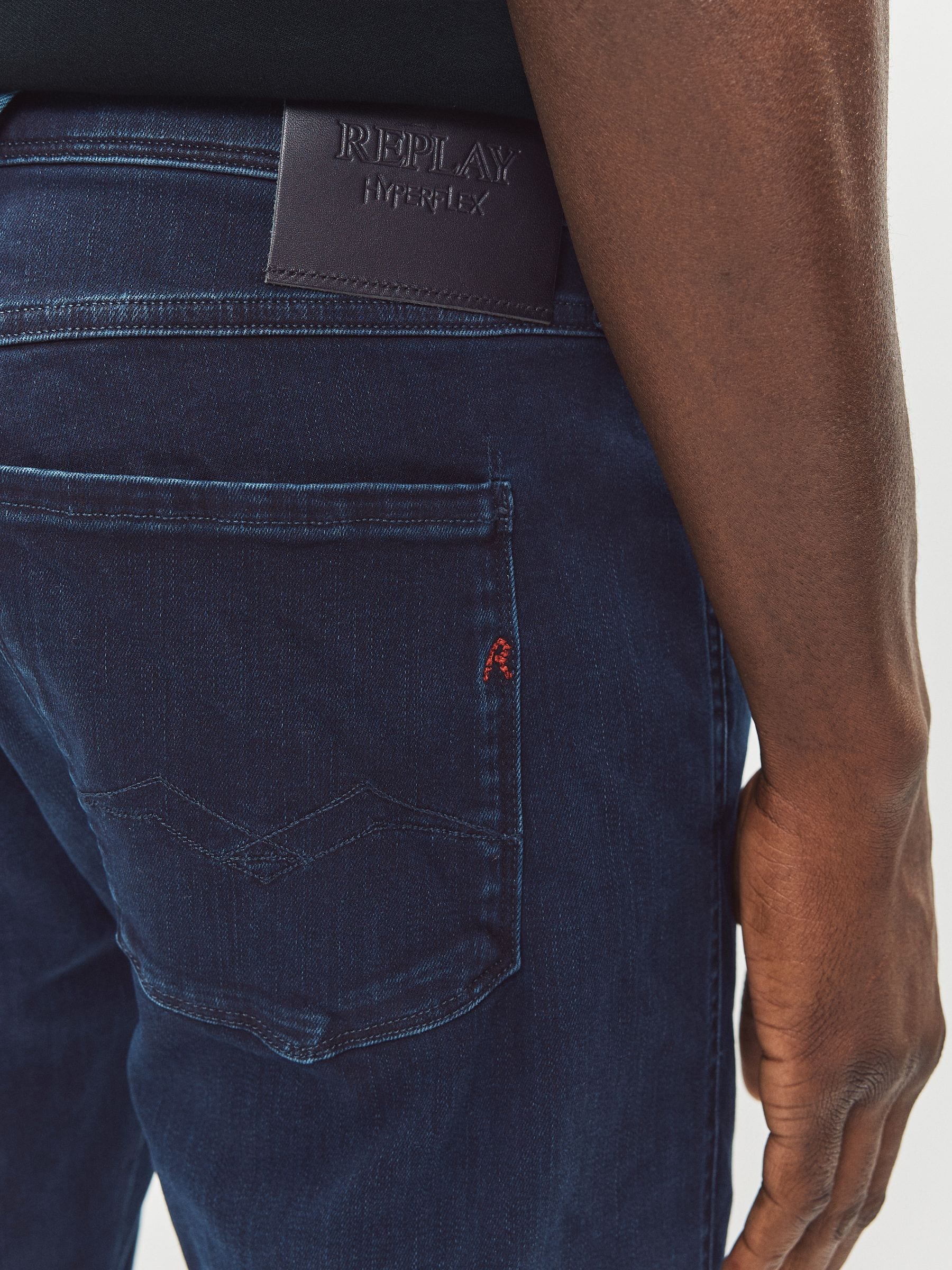 Buy Replay Denim Dark Wash Slim Fit Anbass Hyperflex Jeans from