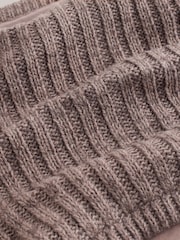 Mocha Brown Pom Beanie Hat & Snood 2 Piece Set (1-16yrs) - Image 3 of 4