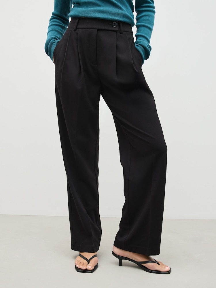 Black Tailored Straight Trousers - Image 2 of 6
