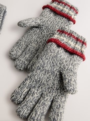 Grey/Red Stripe Hat Scarf & Gloves Set 3 Piece (3-16yrs) - Image 4 of 6