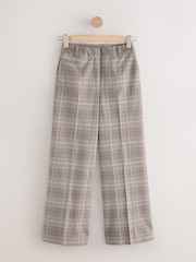 Castanho - Checked Wide Leg Trousers - Imagem 1 de 3