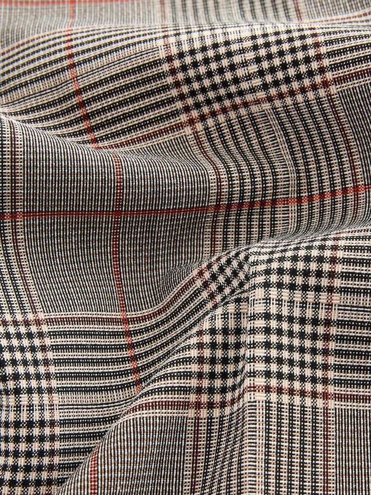 Castanho - Checked Wide Leg Trousers - Imagem 2 de 3