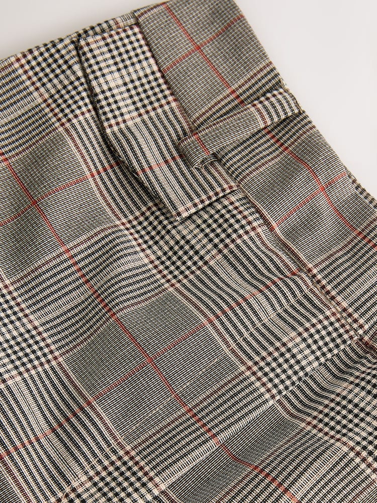 Castanho - Checked Wide Leg Trousers - Imagem 3 de 3
