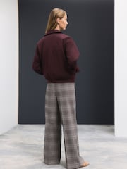 Brown Checked Wide Leg Trousers - Image 4 of 8