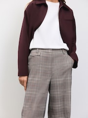 Brown Checked Wide Leg Trousers - Image 5 of 8