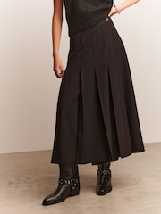 Black Pleated Midi Length Kilt Skirt - Image 3 of 5