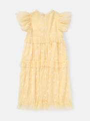 Angel & Rocket Yellow Luisa Sunshine Embroidered Mesh Dress - Image 8 of 9
