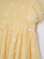 Angel & Rocket Yellow Luisa Sunshine Embroidered Mesh Dress - Image 9 of 9
