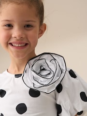 Angel & Rocket White Amari Spotty Corsage 100% Cotton Top - Image 3 of 6