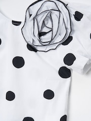 Angel & Rocket White Amari Spotty Corsage 100% Cotton Top - Image 6 of 6