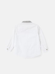 Angel & Rocket Off White Chase Orange Colour Block Smart 100% Cotton Shirt - Image 6 of 7