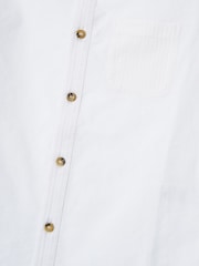Angel & Rocket Off White Chase Orange Colour Block Smart 100% Cotton Shirt - Image 7 of 7