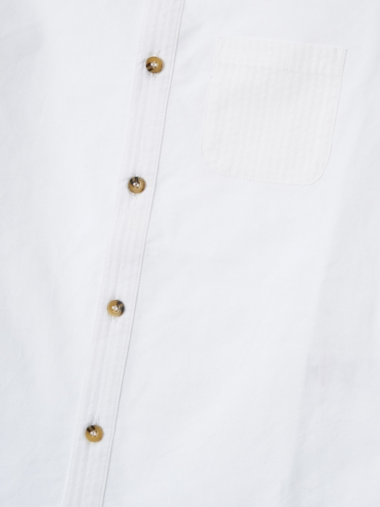 Angel & Rocket Off White Chase Orange Colour Block Smart 100% Cotton Shirt - Image 7 of 7