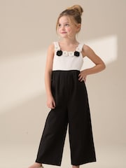 Angel & Rocket Black Illiana Crochet Linen Jumpsuit - Image 1 of 6