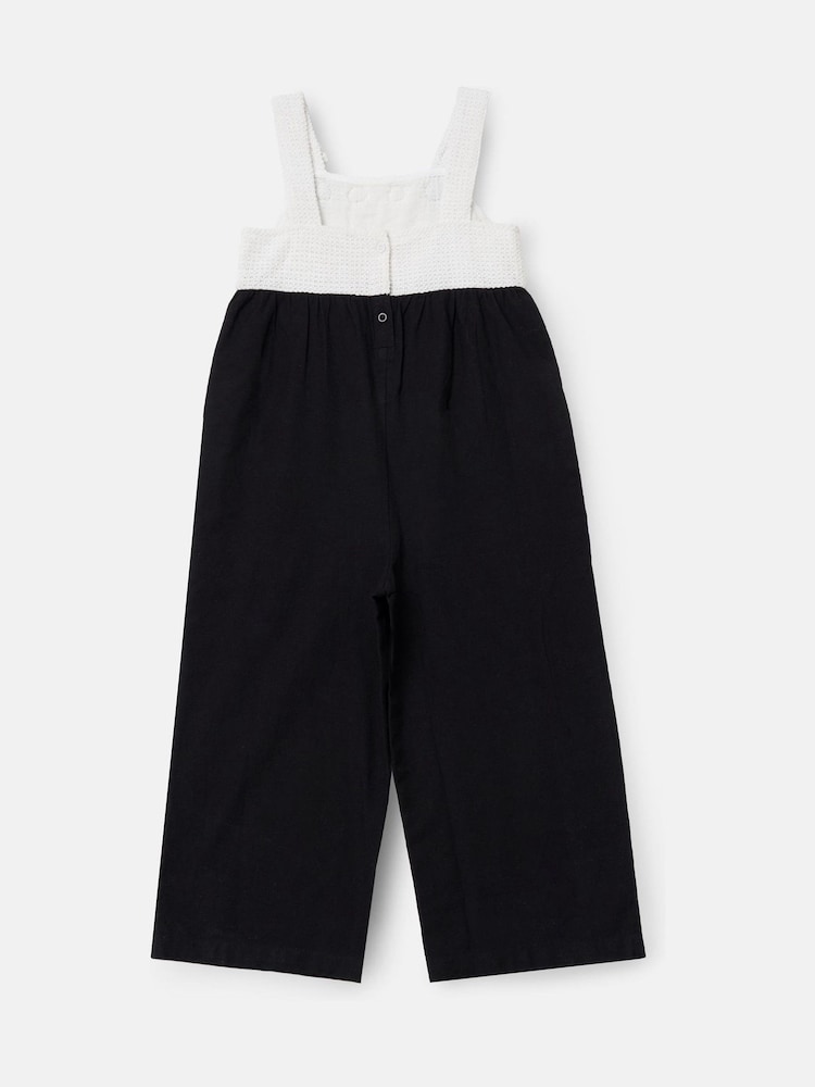 Angel & Rocket Black Illiana Crochet Linen Jumpsuit - Image 5 of 6