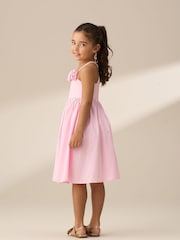 Angel & Rocket Pink Alegra Corsage Scallop 100% Cotton Dress - Image 4 of 8