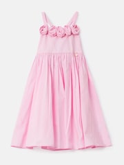 Angel & Rocket Pink Alegra Corsage Scallop 100% Cotton Dress - Image 6 of 8