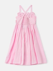 Angel & Rocket Pink Alegra Corsage Scallop 100% Cotton Dress - Image 7 of 8