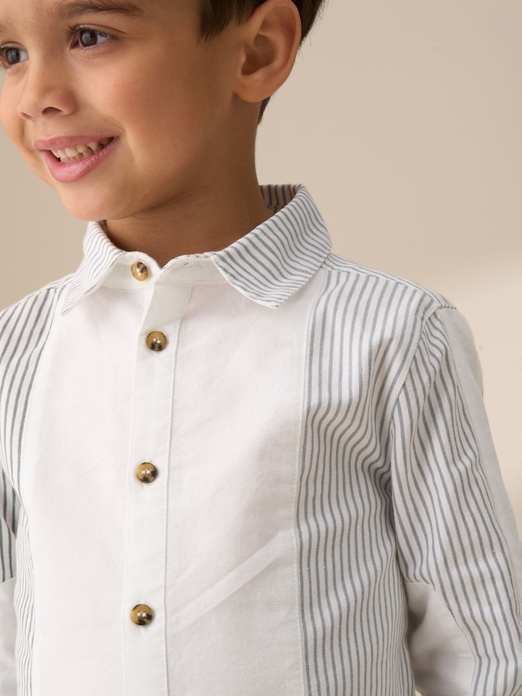 Temno modra - Angel & Rocket Chase oranžna Colour Block Smart 100% Cotton srajce - Slika 2 iz 8