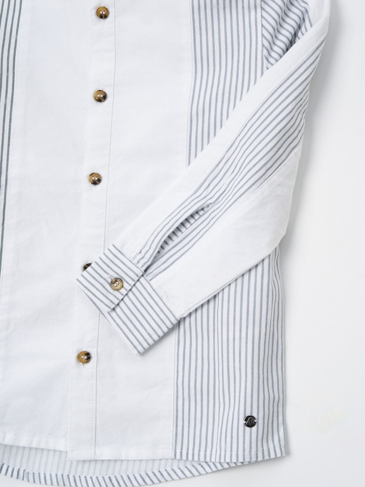 Temno modra - Angel & Rocket Chase oranžna Colour Block Smart 100% Cotton srajce - Slika 8 iz 8