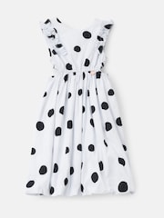 Angel & Rocket Amari White Spotty Bubble Hem Dress - Image 6 of 8