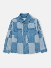 Angel & Rocket Blue 100% Cotton Chuck Denim Patchwork Shirt - Image 5 of 7