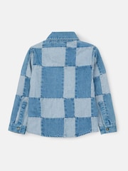 Angel & Rocket Blue 100% Cotton Chuck Denim Patchwork Shirt - Image 6 of 7
