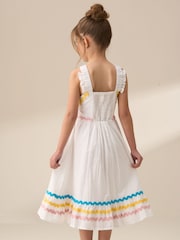 Angel & Rocket White Marie Tiered Frill 100% Cotton Dress - Image 3 of 8