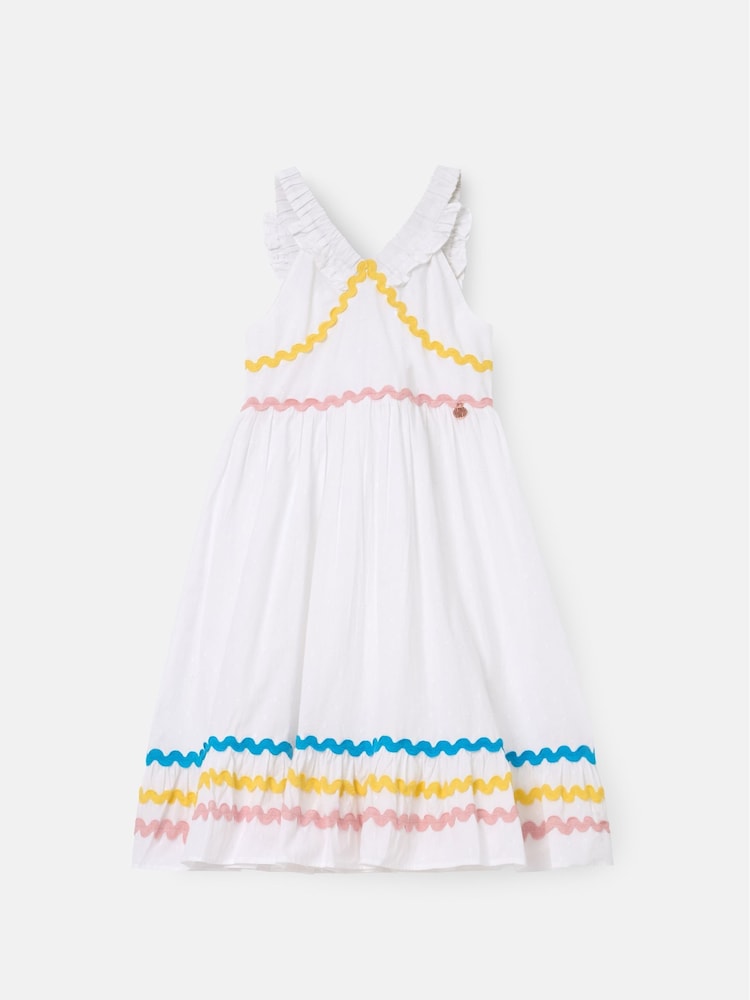 Angel & Rocket White Marie Tiered Frill 100% Cotton Dress - Image 6 of 8