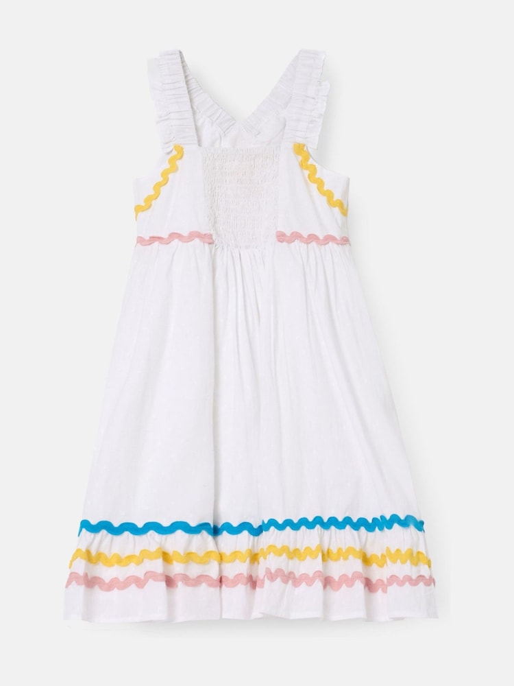 Angel & Rocket White Marie Tiered Frill 100% Cotton Dress - Image 7 of 8