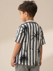 Angel & Rocket Black 100% Cotton Jamie Palm Print Resort Shirt - Image 2 of 7