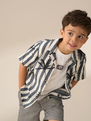 Angel & Rocket Black 100% Cotton Jamie Palm Print Resort Shirt - Image 3 of 7