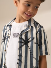Angel & Rocket Black 100% Cotton Jamie Palm Print Resort Shirt - Image 4 of 7