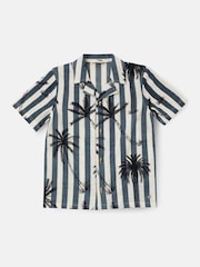 Angel & Rocket Black 100% Cotton Jamie Palm Print Resort Shirt - Image 5 of 7