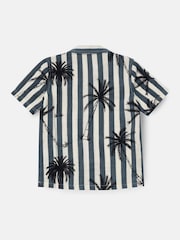 Angel & Rocket Black 100% Cotton Jamie Palm Print Resort Shirt - Image 6 of 7