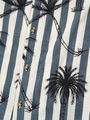 Angel & Rocket Black 100% Cotton Jamie Palm Print Resort Shirt - Image 7 of 7