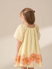 Angel & Rocket Yellow Coletta Embroidered Swing 100% Cotton Dress - Image 2 of 8