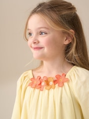 Angel & Rocket Yellow Coletta Embroidered Swing 100% Cotton Dress - Image 5 of 8