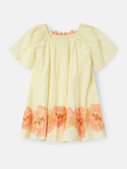 Angel & Rocket Yellow Coletta Embroidered Swing 100% Cotton Dress - Image 7 of 8