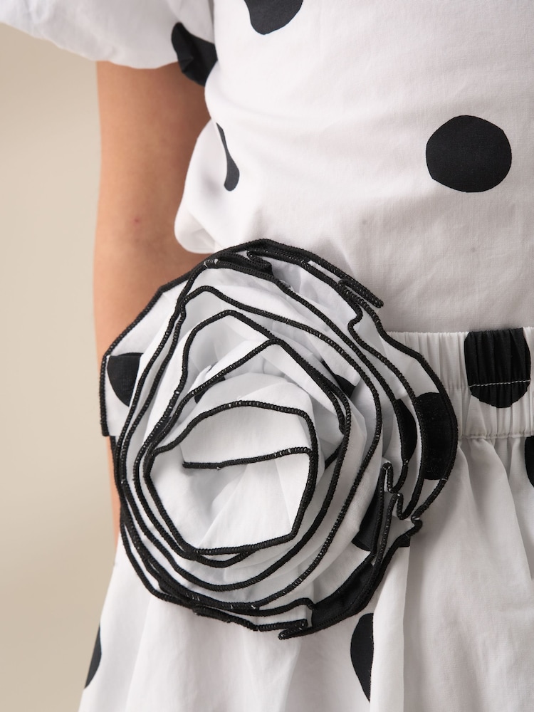 Angel & Rocket Amari White Spotty Bubble Hem Skirt - Image 2 of 7