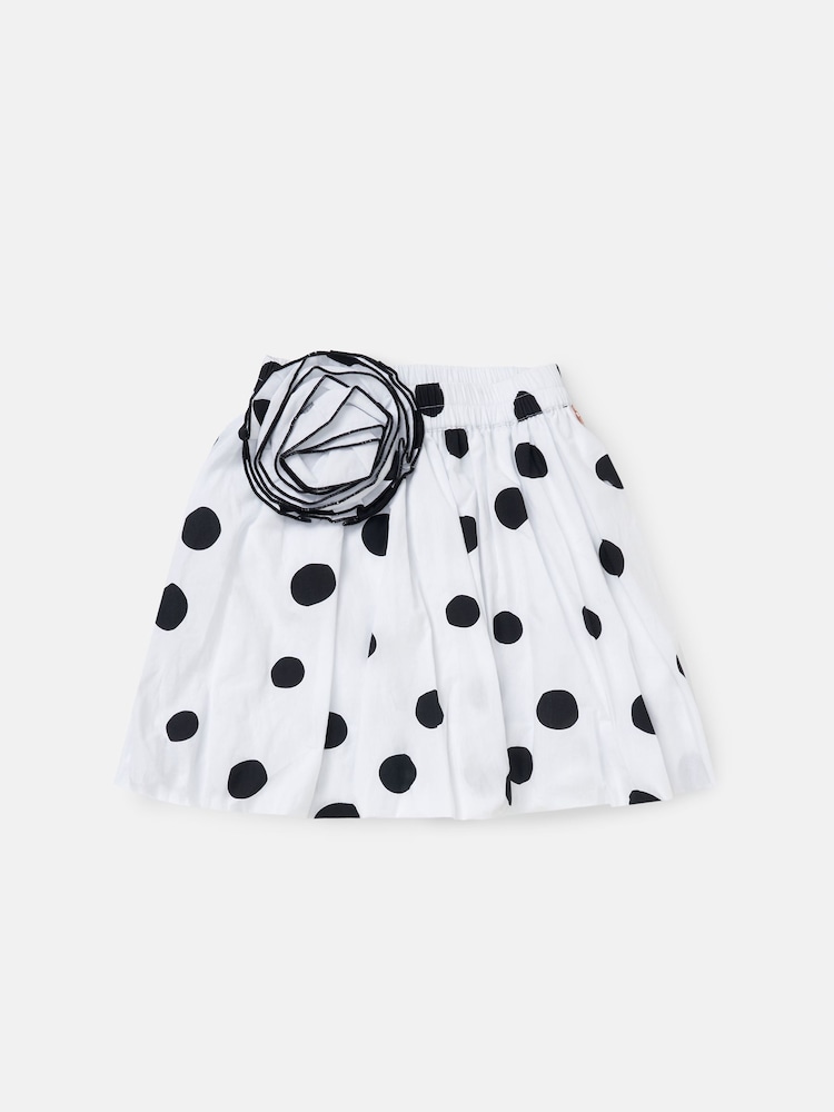 Angel & Rocket Amari White Spotty Bubble Hem Skirt - Image 5 of 7