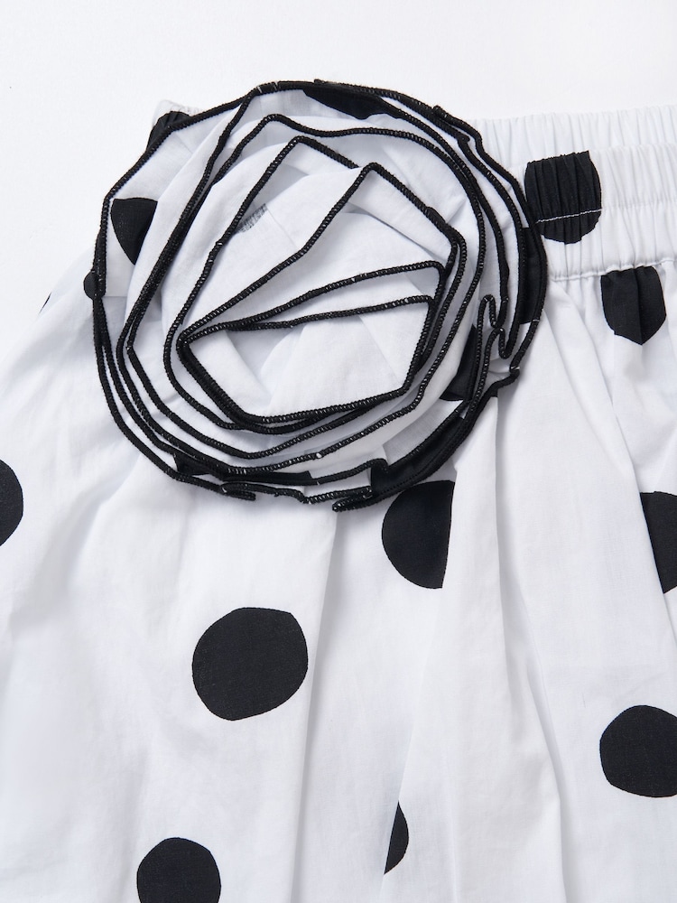 Angel & Rocket Amari White Spotty Bubble Hem Skirt - Image 7 of 7