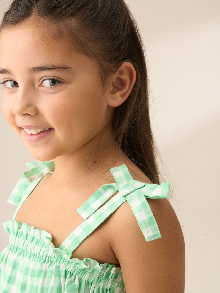 Angel & Rocket Connie gerimpelde top met gingham - Image 2 of 7